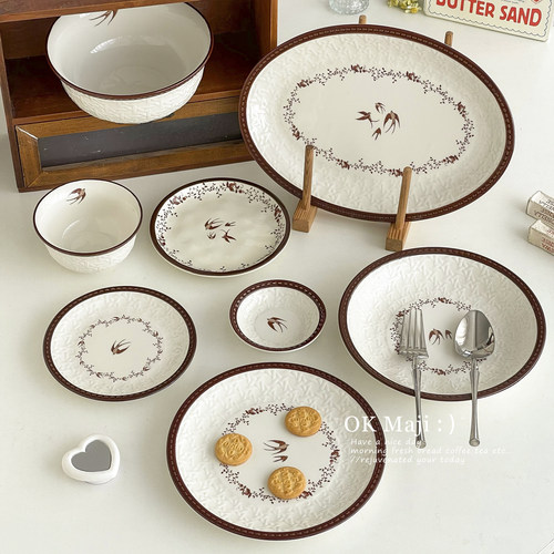 2026新款釉下彩陶瓷餐盘