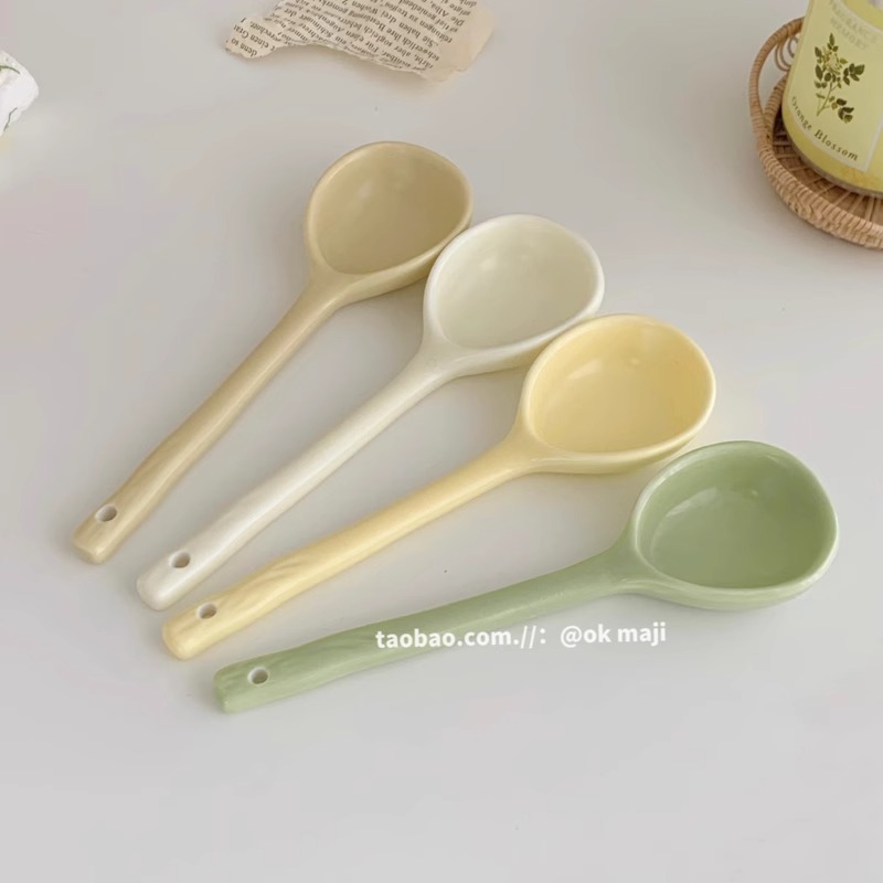 韩式ins风不规则陶瓷小汤勺