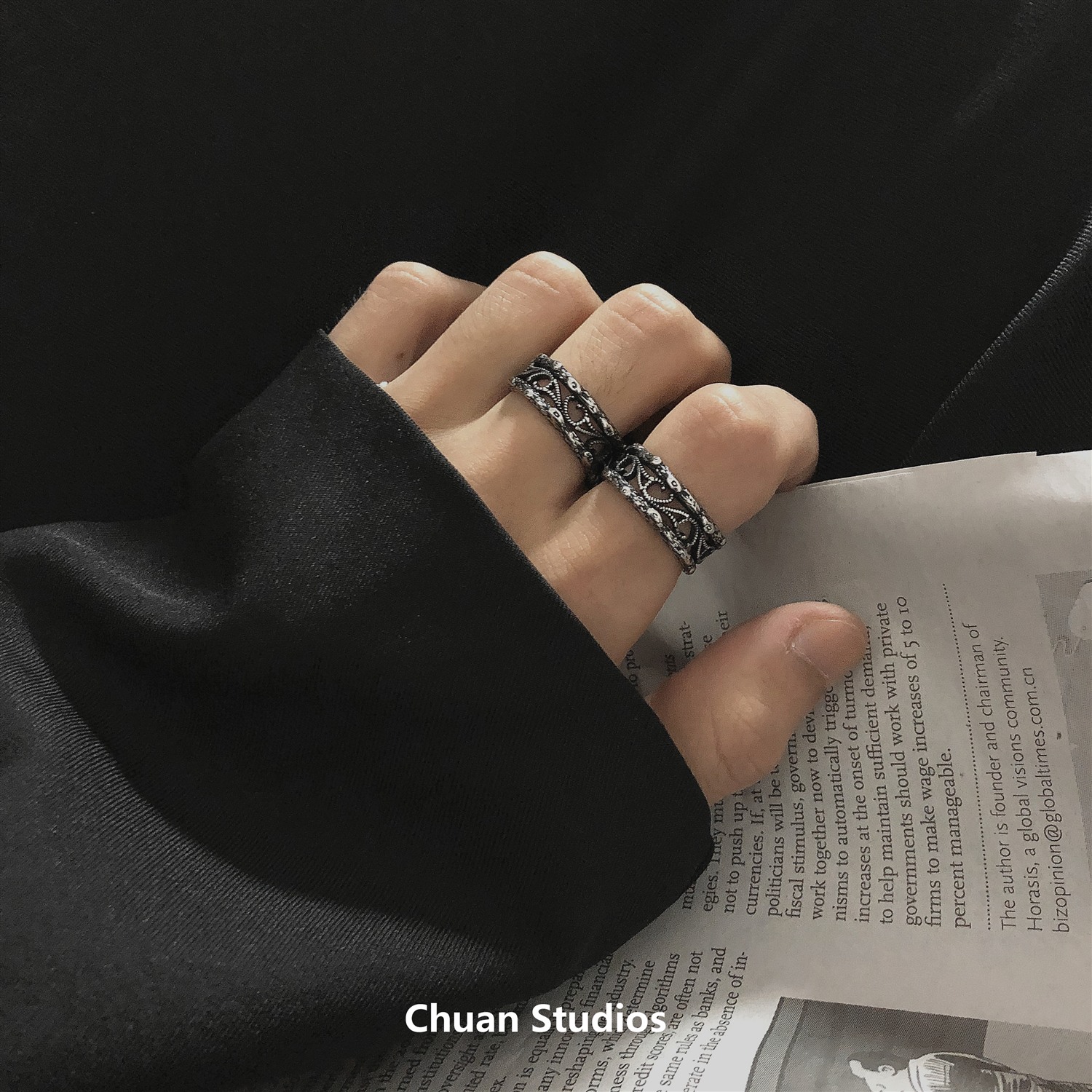 chuan/原创小众设计ins风男指环
