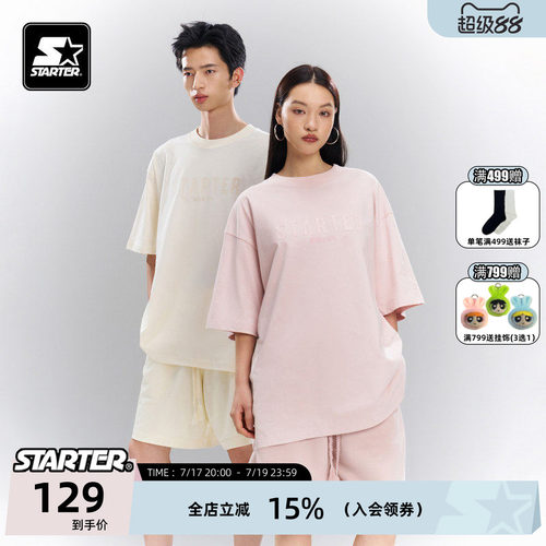 STARTER短袖T恤男女宽松纯棉上衣