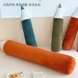 创意沙发铅笔抱枕ins风可拆洗伴睡床头靠枕灯芯绒沙发高级感靠垫