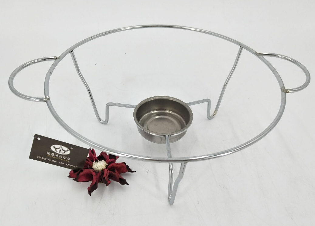 酒精炉架子圆形三脚平底鱼头炉架海鲜锅鱼头锅盘干锅架小火锅商用