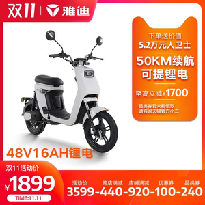 1899元包邮 雅迪 欧睿 48v16A锂电池