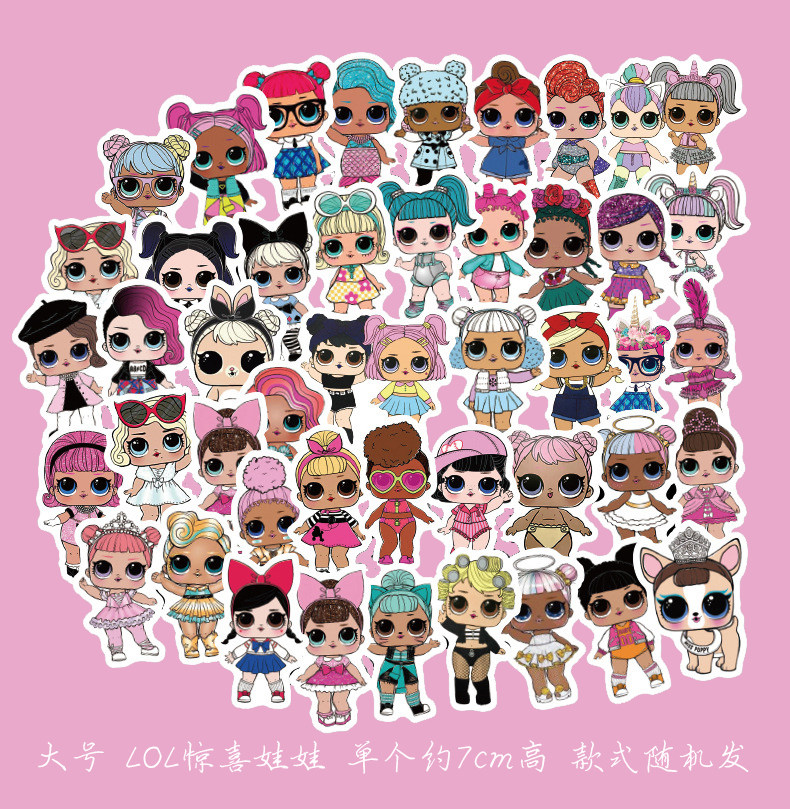Large LOL Pleasantly surprised a doll Sticker Individual about 7cm high trunk notebook waterproof Sticker exquisite lovelyin the Toy/Childs/Puzzle/Building block/Model , Doll/Fitting  category - from Buy2taobao.com to provide professional Taobao agent buy service