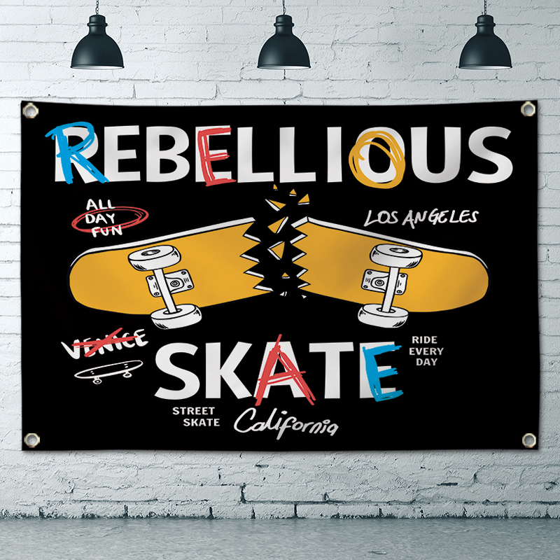 潮流运动滑板背景布宿舍卧室墙面装饰挂布滑板社团活动布置挂旗