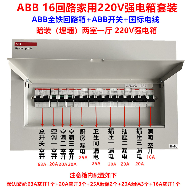 ABB全铁16回路两室一厅家用低压开关柜