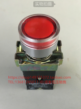 正泰按钮NP2-BW3465金属带灯自复按钮 一常开一常闭 红色LED 220V