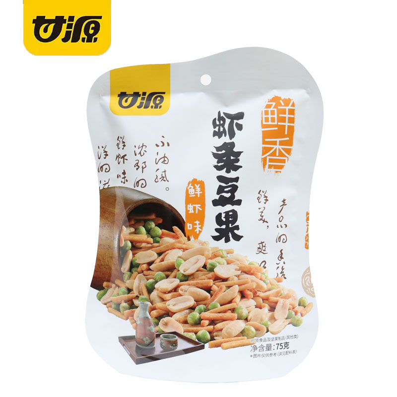 甘源鲜虾味虾条豆果75克小包