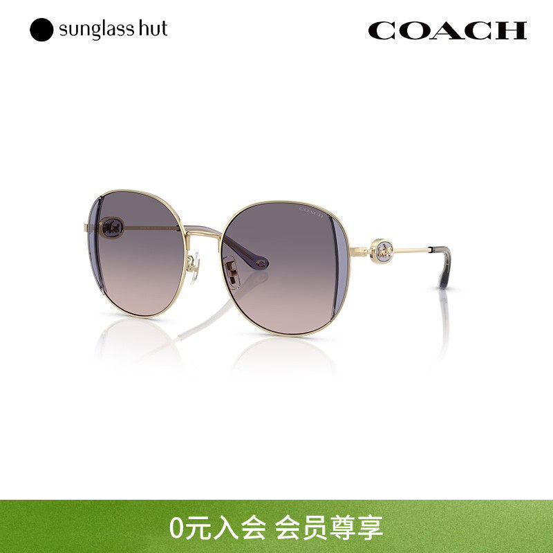 COACH/蔻驰时尚休闲百搭太阳镜女渐变色墨镜圆形眼镜0HC7176B