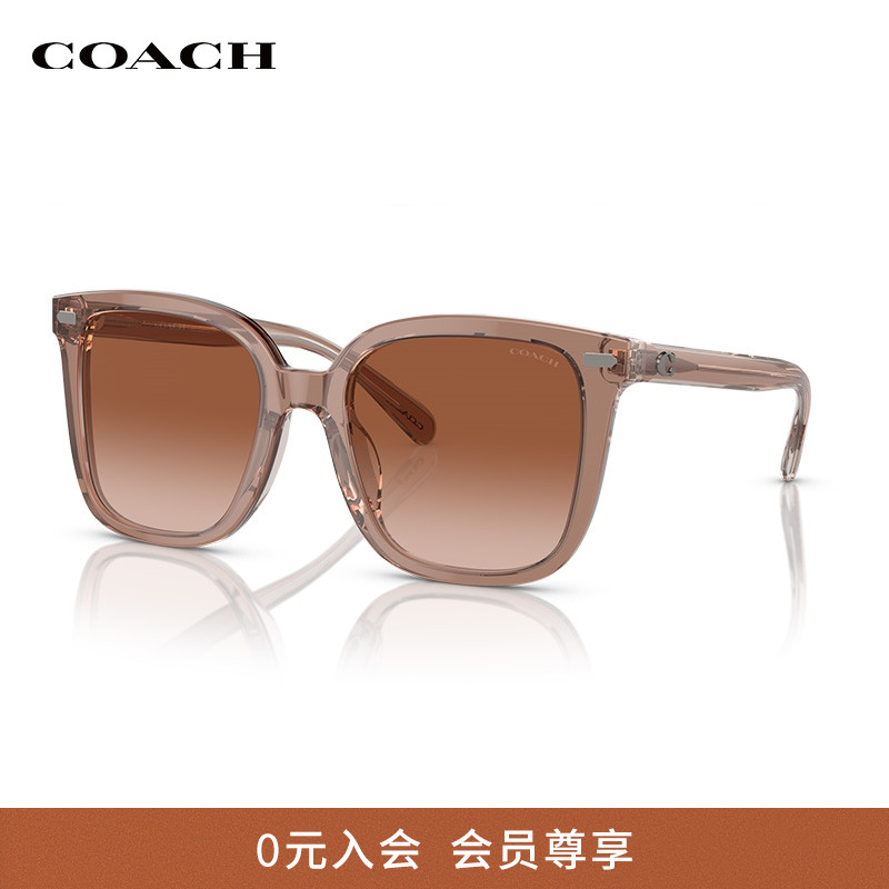 COACH/蔻驰太阳镜女墨镜方形落日渐变色潮流百搭眼镜0HC8381U