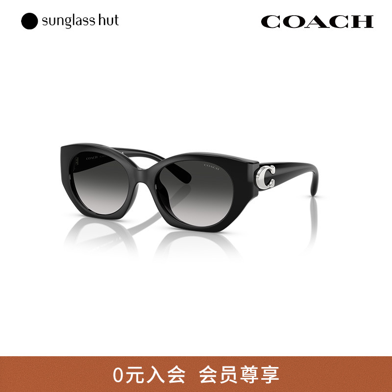 COACH/蔻驰渐变色太阳眼镜女墨镜椭圆形0HC8407U