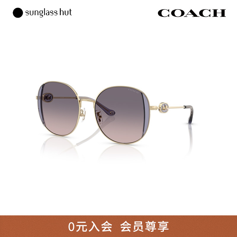 COACH/蔻驰时尚休闲百搭太阳镜女渐变色墨镜圆形眼镜0HC7176B