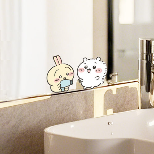 可爱吉伊卡哇chiikawa镜子贴纸装饰浴室墙面卫生间玻璃门防水贴画