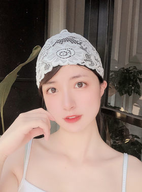 黑色防水加大游泳帽女生