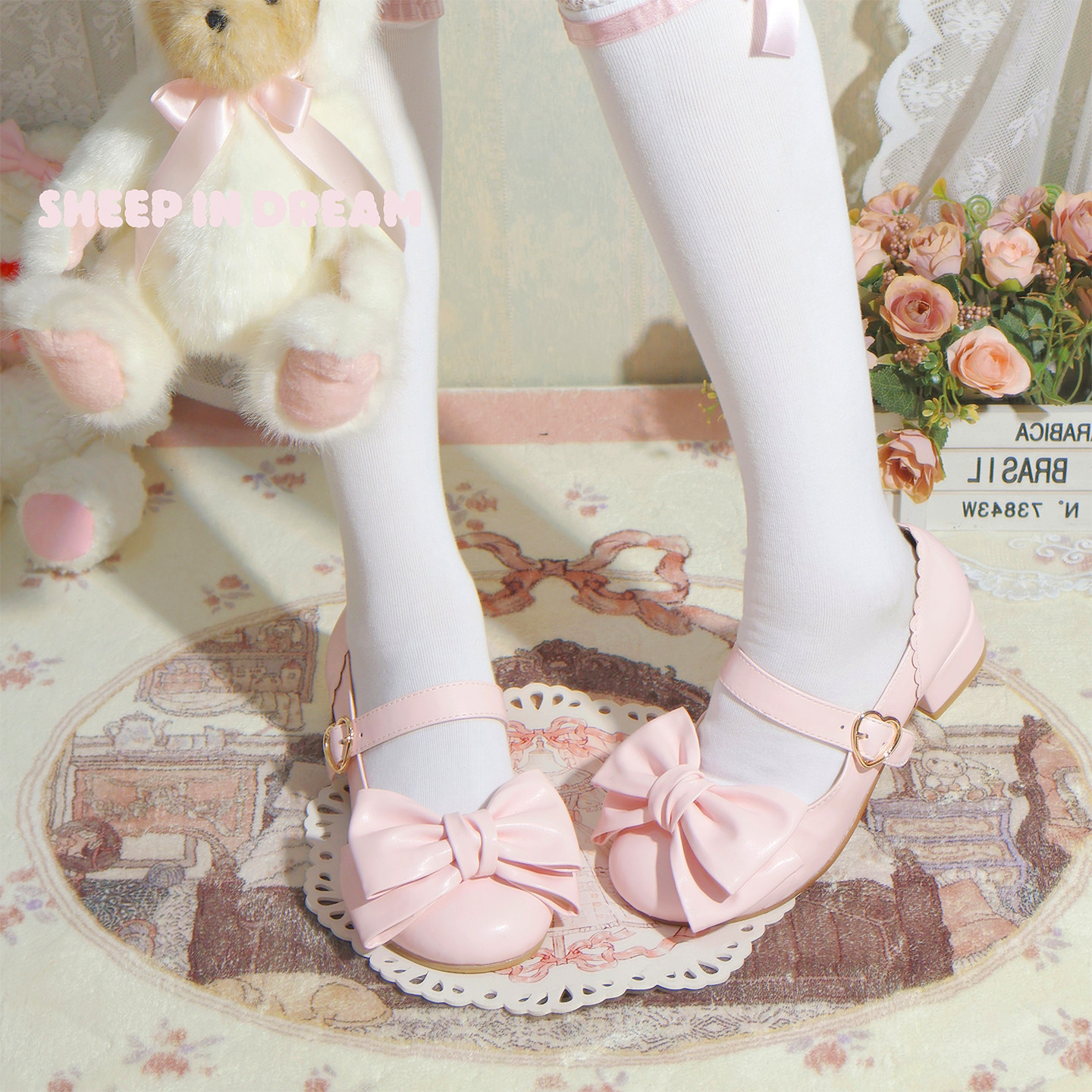 【现货】百变小羊 梦中的小羊Lolita圆头日系蝴蝶结可爱百搭单鞋