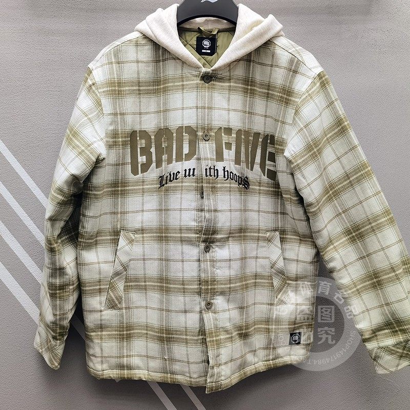 李宁男子2025春季新款反伍BADFIVE宽松保暖连帽中棉服外套AFMV001