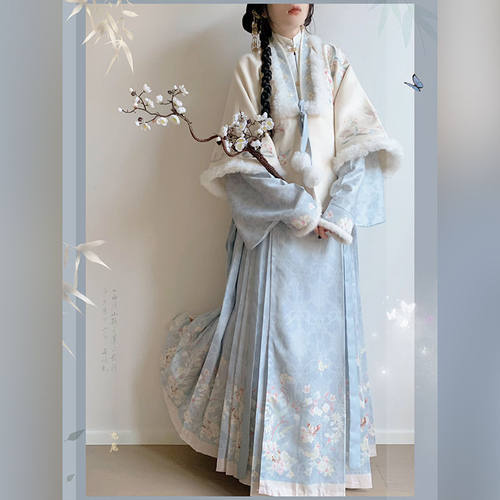 原创汉服女2024新款刺绣明制合领披袄琵琶袖拜年服秋冬季加绒日常