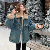 【现货】新款数据好牛仔加绒加厚棉服外套P205-K298，女装棉衣/棉服，浙宝128A