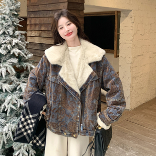 K318 高级感加绒加厚牛仔棉服外套P210 现货