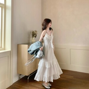 【现货】主推白色吊带连衣裙P155-K248图片