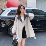 【现货】主推撞色风衣外套P160-K258，女装风衣，浙宝128A