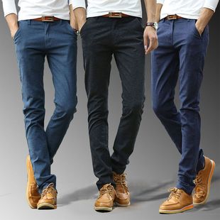 青年棉麻裤 商务休闲男裤 弹力修身 小脚裤 子潮 夏季 男生直筒长裤 男士