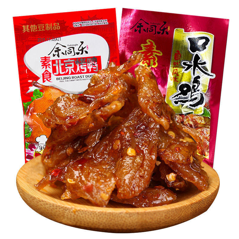 余同乐北京烤鸭味口水鸡味辣条面筋食品素食80后怀旧零食甜味辣片