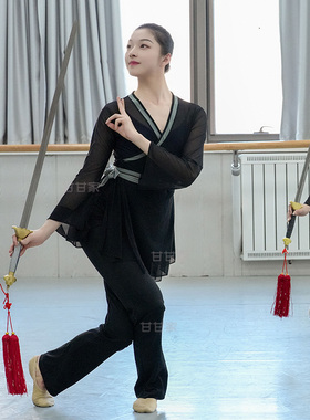 古典舞剑舞太极服现代舞演出服女长袖上衣汉服团服中国风飘逸舞蹈
