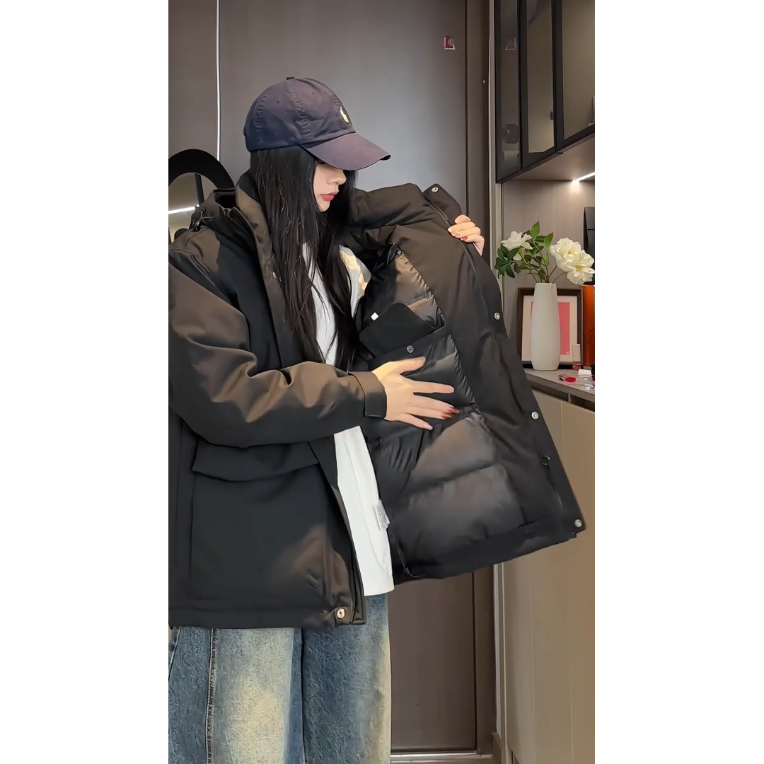 90绒带极简港风连帽短款羽绒服LMY65107-P220无差价图片