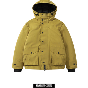 冬季新款工装羽绒服连帽中长款羽绒衣图片