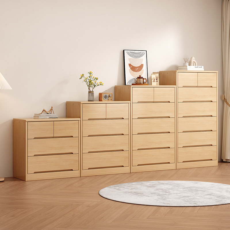 实木收纳储物多功能搭配抽屉松木柜简易加锁三四五六七斗橱包邮