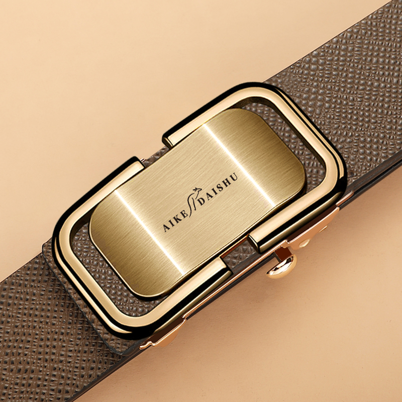 无牙无孔皮带男士真皮自动扣内穿腰带2023新款百搭潮流休闲裤带男