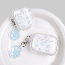 蓝色海星水母适用Baseus倍思E3耳机套M2透明W04软WM05真无线蓝牙WM02保护壳M2/W04+/storm3无线耳机套wo4/3