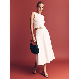 归己/新款reformation法式风无袖两件套修身连衣裙上下套装女收腰