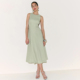 收腰圆领无袖 归己 reformation法式 亚麻背心连衣裙背心裙长裙女夏