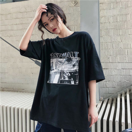 短袖T恤女设计感小众宽松韩风chic辣妹欧美韩版半截袖上衣服潮ins