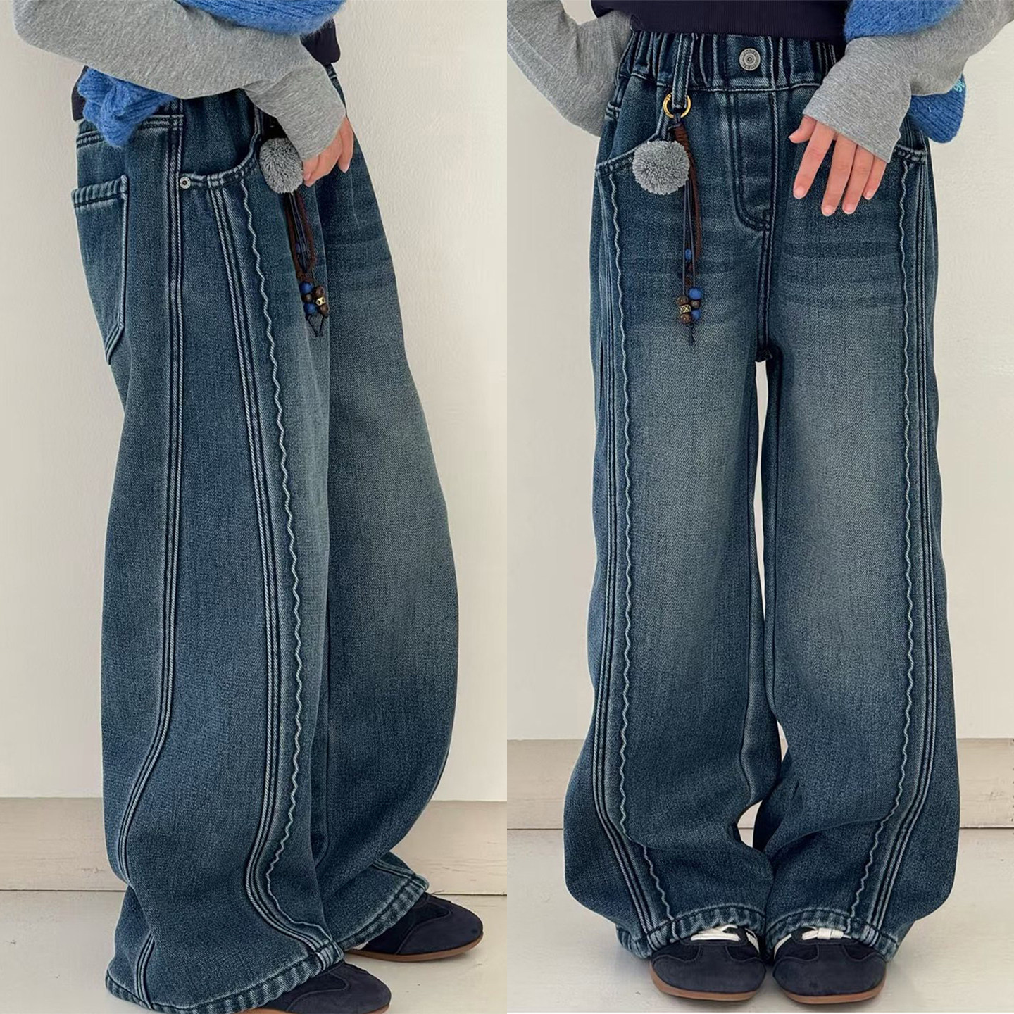 冬装女童加绒牛仔裤中大童一体绒窄版直筒裤儿童加厚裤子韩版长裤,童装/婴儿装/亲子装,儿童牛仔裤,淘宝优惠券,粉丝福利购,淘宝优惠卷