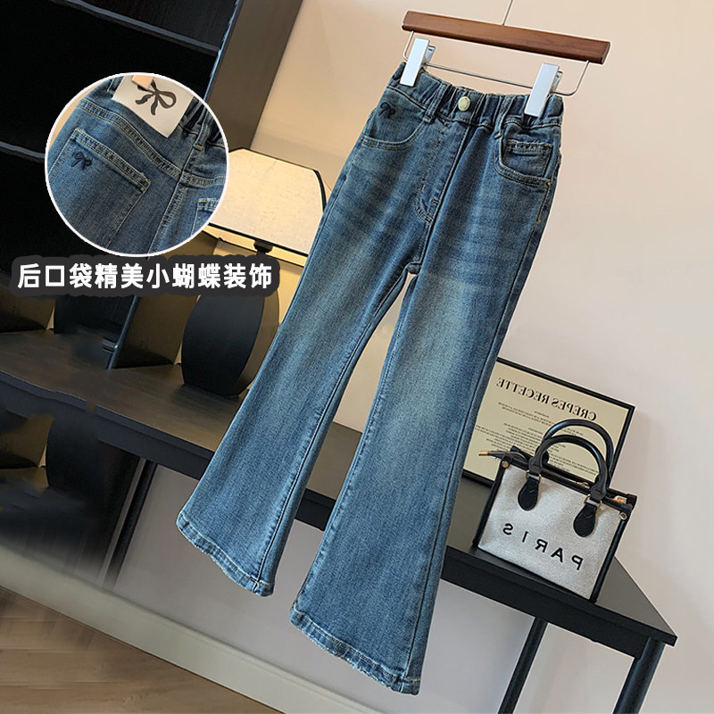 女童高腰水洗牛仔裤2025秋冬新款中大童一体绒百搭修身显瘦喇叭裤,童装/婴儿装/亲子装,儿童牛仔裤,淘宝优惠券,粉丝福利购,淘宝优惠卷