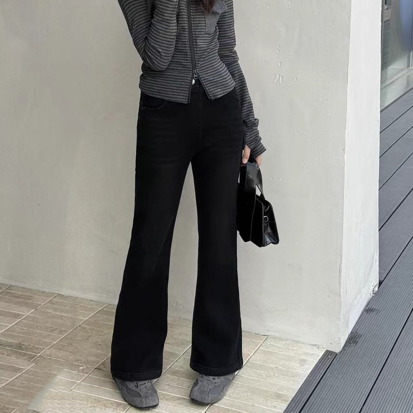 牛仔喇叭裤中大童装宽松休闲女童长裤子黑色显瘦可亲子冬一体加绒,童装/婴儿装/亲子装,儿童牛仔裤,淘宝优惠券,粉丝福利购,淘宝优惠卷