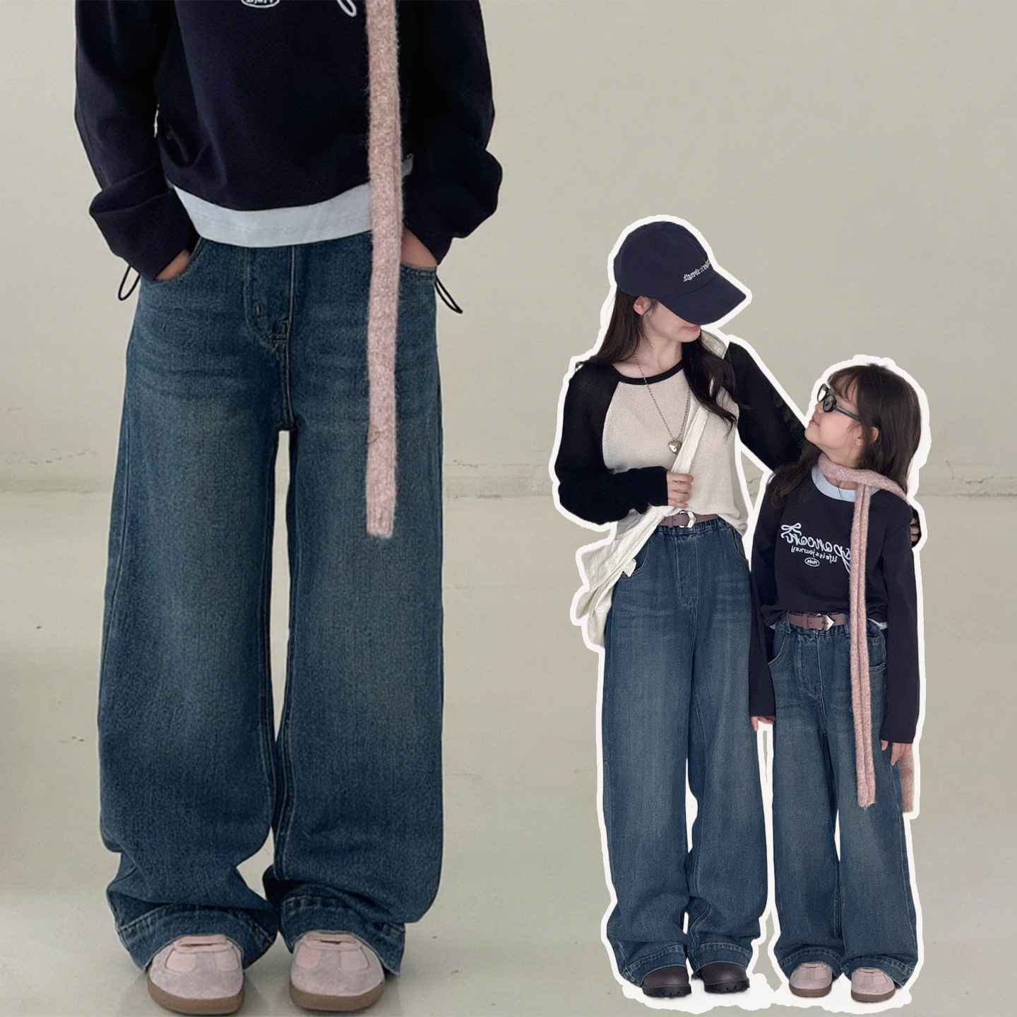 女童牛仔裤春秋款儿童裤子