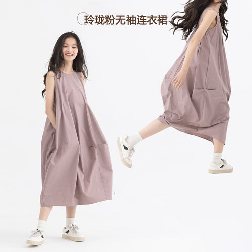女童立体花苞廓形泡泡连衣裙