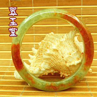 60mm玉原石A货冰糯鸡油黄双彩特色手镯 老坑翡翠大号正装高端明料