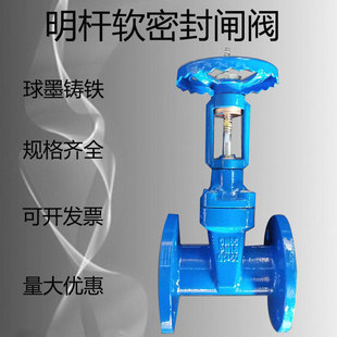 明杆法兰软密封闸阀Z41X-16Q球墨铸铁 市政消防给排水管道阀门
