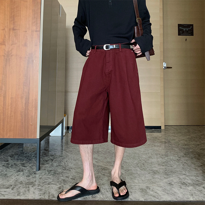 一轩轩夏季5分直筒牛仔裤