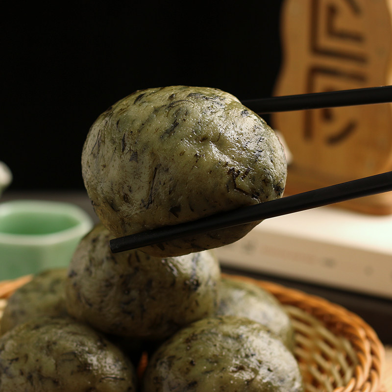 四川达州青明菜野生新鲜清明草粑粑水牛花鼠曲草糍粑腊肉红糖原味