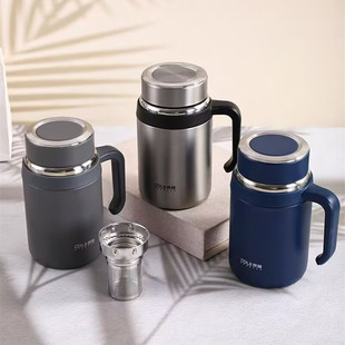 康林不锈钢保温杯大容量带茶隔办公室手柄泡茶水杯男女通用700ml