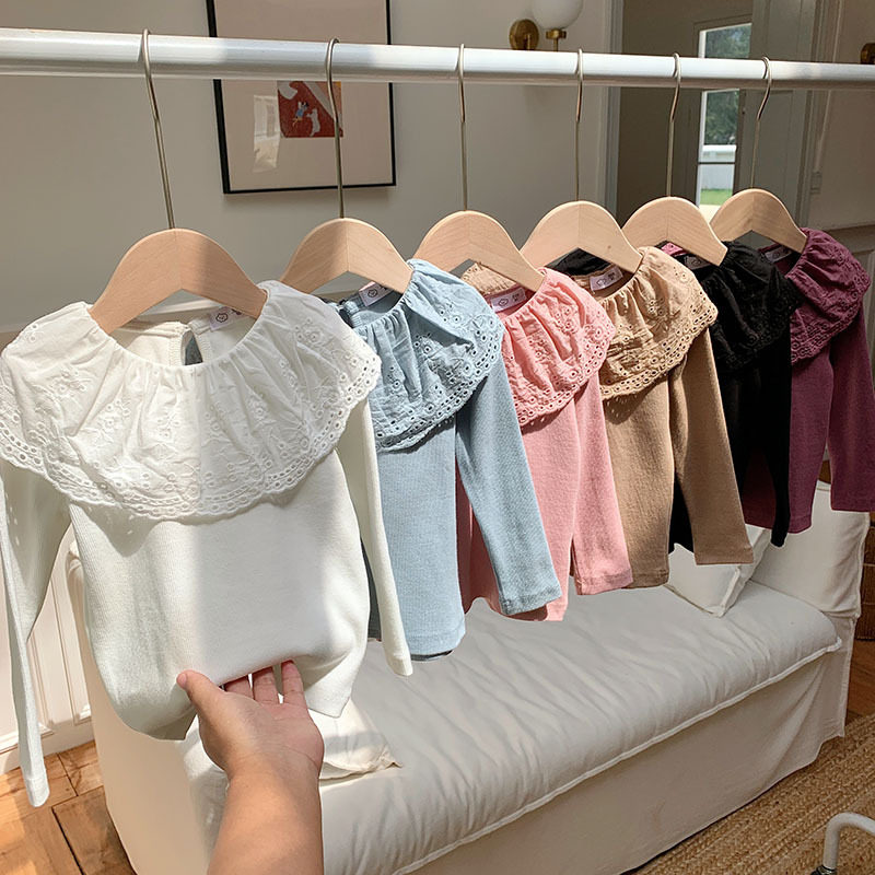 女童打底衫春秋季女宝宝娃娃领内搭上衣长袖T恤洋气女秋衣黑白色,童装/婴儿装/亲子装,T恤,淘宝优惠券,粉丝福利购,淘宝优惠卷