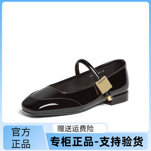 百思图2025春季新款商场同款时尚法式玛丽珍鞋粗跟女单鞋M3173AQ5