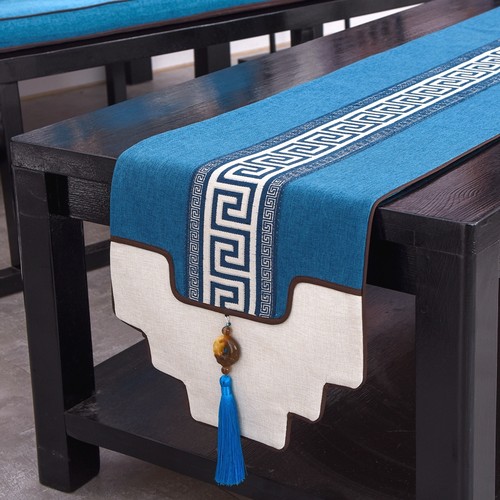 中式桌旗红色古典禅意红木客厅