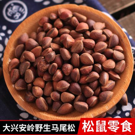 东北大兴安岭野生马尾松子宠物零食雪地魔王金花松鼠粮食坚果500g